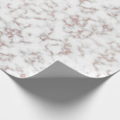 Carrara Rose Gold Glitzer Textur Geschenkpapier (Ecke)