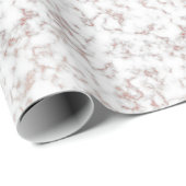 Carrara Rose Gold Glitzer Textur Geschenkpapier (Rolleneckpunkt)