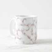 Carrara Rose Gold Glitzer Textur Kaffeetasse (Vorderseite Links)