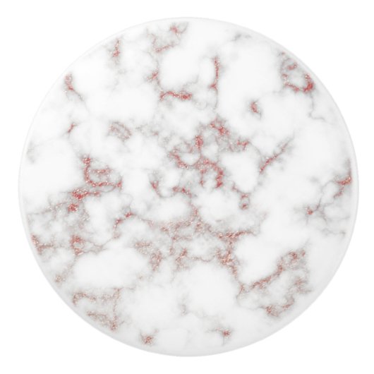 Carrara Rose Gold Glitzer Textur Keramikknauf (Vorderseite)
