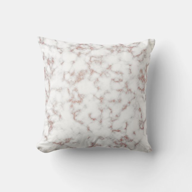 Carrara Rose Gold Glitzer Textur Kissen (Vorderseite)