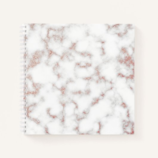 Carrara Rose Gold Glitzer Textur Notizblock (Vorderseite)