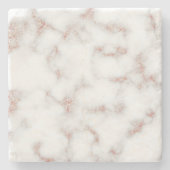 Carrara Rose Gold Glitzer Textur Steinuntersetzer (Vorderseite)
