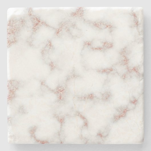 Carrara Rose Gold Glitzer Textur Steinuntersetzer (Vorderseite)