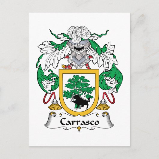 Carrasco-Familienwappen Postkarte (Vorderseite)