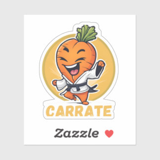 Carrate Funny Carrot Karate Pun Aufkleber
