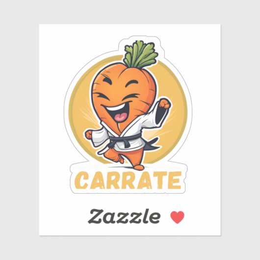 Carrate Funny Carrot Karate Pun Aufkleber (Blatt)