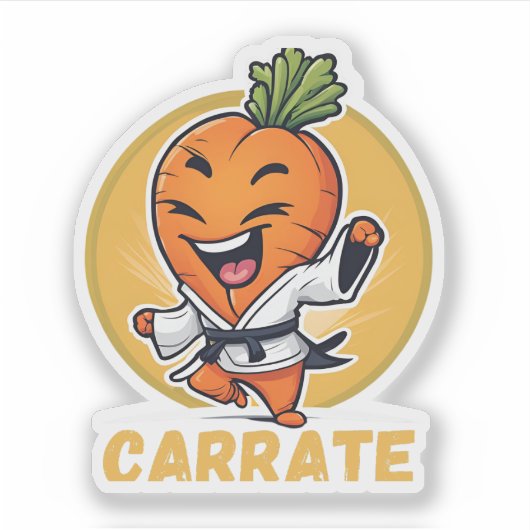 Carrate Funny Carrot Karate Pun Aufkleber (Vorderseite)