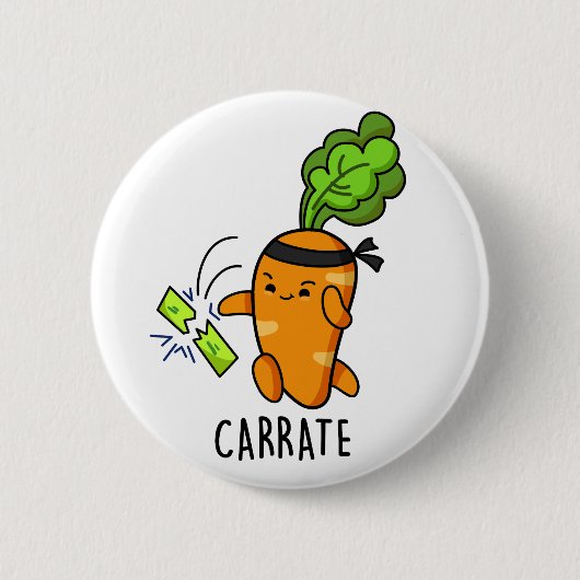 Carrate Funny Carrot Karate Pun Button (Vorderseite)