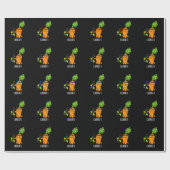 Carrate Funny Carrot Karate Pun Dark BG Geschenkpapier (Flach)