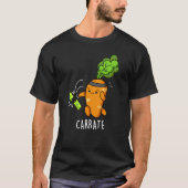 Carrate Funny Carrot Karate Pun Dark BG T-Shirt (Vorderseite)