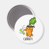 Carrate Funny Carrot Karate Pun Magnet (Vorderseite/Rückseite)
