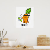 Carrate Funny Carrot Karate Pun Poster (Küche)