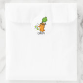 Carrate Funny Carrot Karate Pun Runder Aufkleber (Tasche)