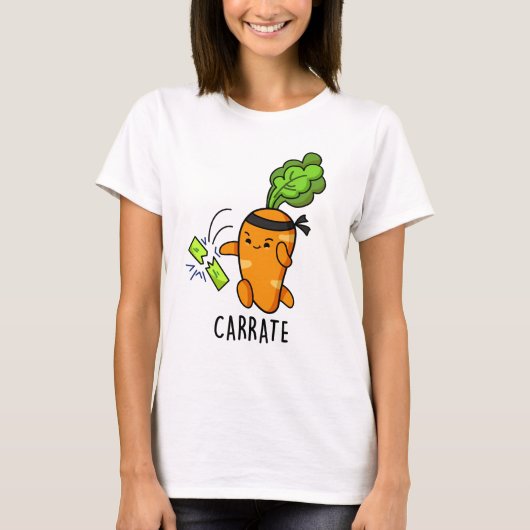 Carrate Funny Carrot Karate Pun T-Shirt (Vorderseite)