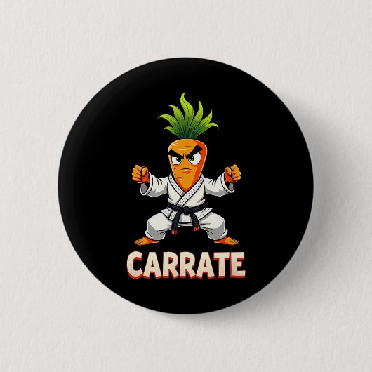 Carrate Karate Carrot Mixed Martial Arts Students Button (Vorderseite)