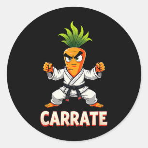 Carrate Karate Carrot Mixed Martial Arts Students  Runder Aufkleber