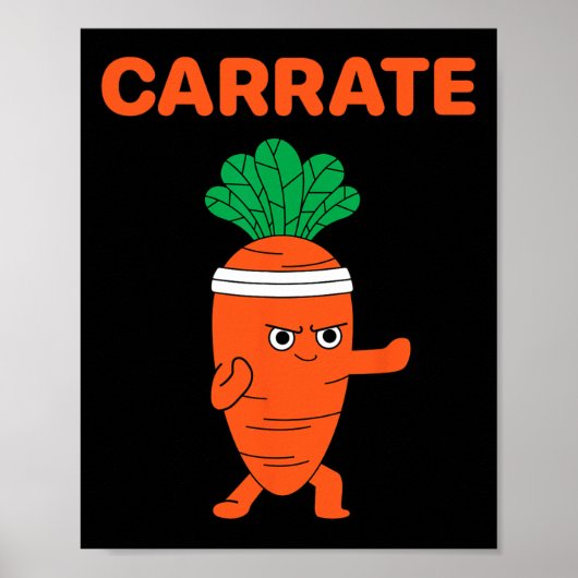 Carrate Karate Karrot Niedlich und lustig Training Poster (Vorne)