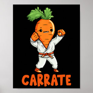 Carrate Niedlich Carrot Martial Arts Karate Gemüse Poster