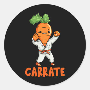 Carrate Niedlich Carrot Martial Arts Karate Gemüse Runder Aufkleber