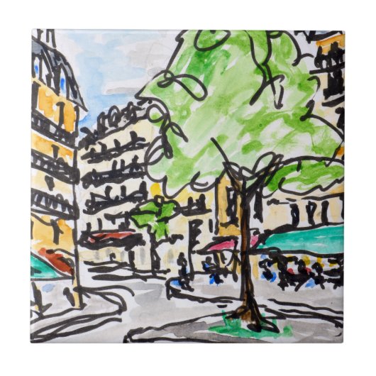 Carrefour de l'Odeon, Paris, Frankreich Fliese (Vorderseite)