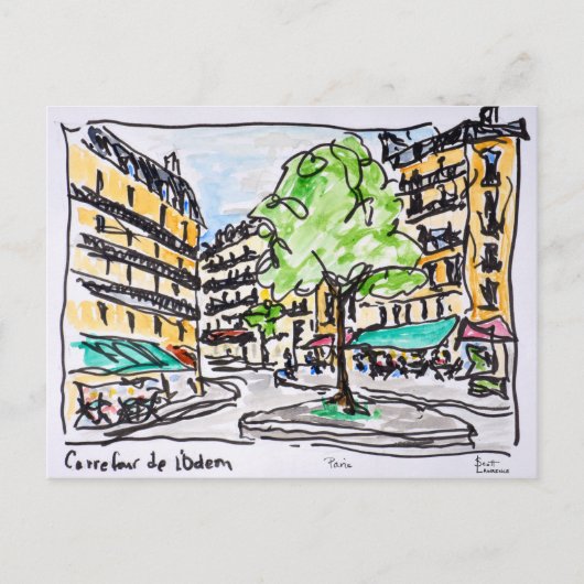 Carrefour de l'Odeon, Paris, Frankreich Postkarte (Vorderseite)