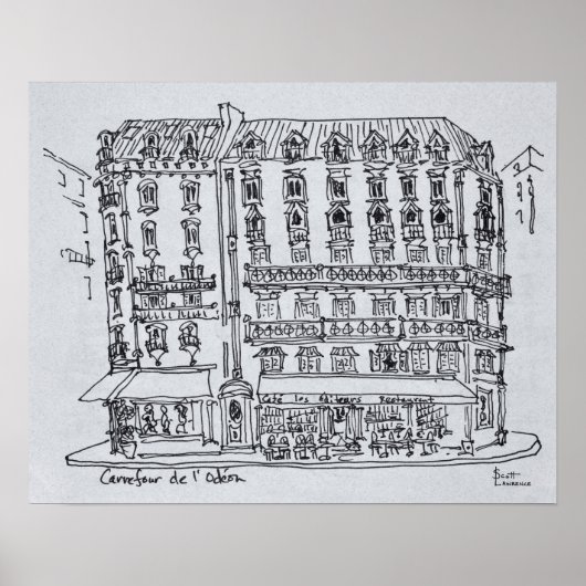 Carrefour de l'Odeon, Saint-Germain-des-Pres Poster (Vorne)