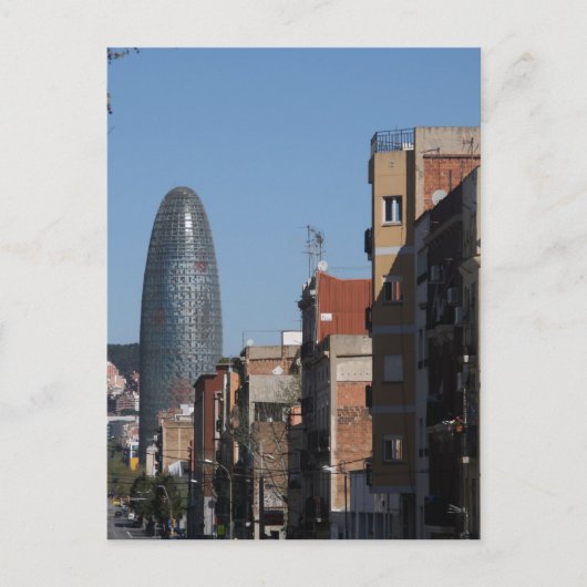 Carrer de Badajoz und Torre Agbar, Barcelona Postkarte (Vorderseite)