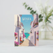 Carrer de la Mare de Déu Spanien Postkarte (Stehend Vorderseite)