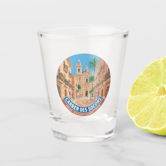 Carrer des Socors Spanien Schnapsglas (Vorderseite)