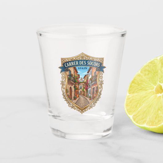 Carrer des Socors Spanien Schnapsglas (Vorderseite)
