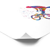 Carrera de bicicletas bmx acuarela fotodruck (Ecke)