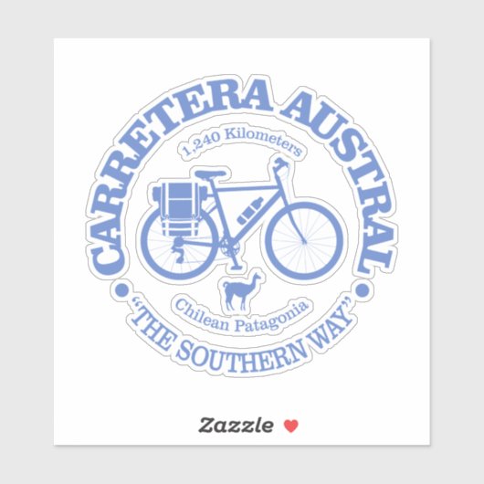 Carretera Austral (Fahrrad) Aufkleber (Blatt)