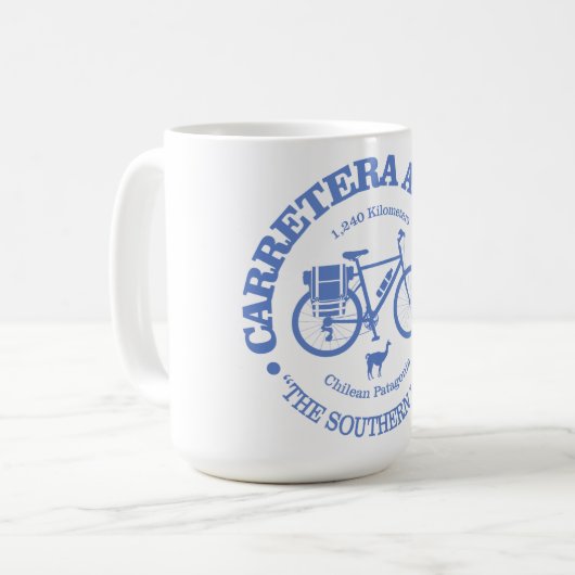 Carretera Austral (Fahrrad) Kaffeetasse (Vorderseite Links)