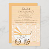 Carriage Baby Shooter Einladung Pfirsichjunge oder (Vorne/Hinten)