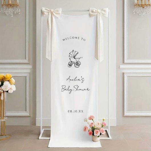 Carriage Baby Shower Welcome  Banner