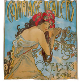 Carriage Dealers by Alphonse Mucha (1902) Duschvorhang