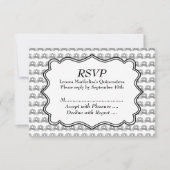 Carriage Pattern Quinceanera RSVP Karte (Vorderseite)