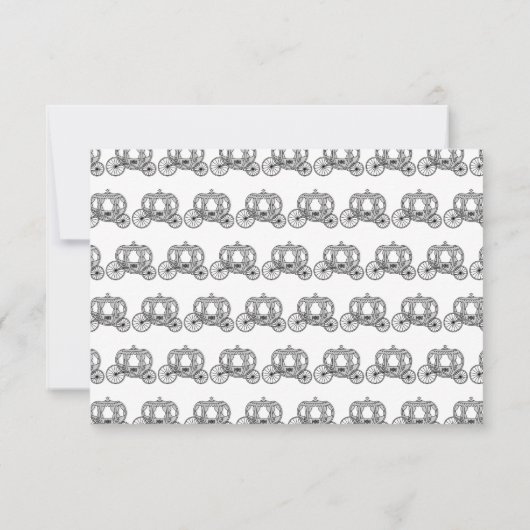 Carriage Pattern Quinceanera RSVP Karte (Rückseite)