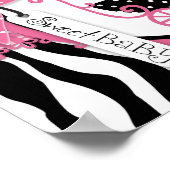 Carriage, Zebra Print, Hot Pink Baby Shooting Bann Poster (Ecke)