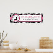 Carriage, Zebra Print, Hot Pink Baby Shooting Bann Poster (Küche)