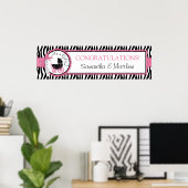 Carriage, Zebra Print, Hot Pink Baby Shooting Bann Poster (Heimbüro)