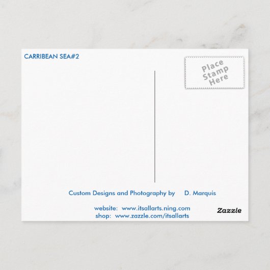 CARRIBEAN SEE #2 POSTCARD POSTKARTE (Rückseite)