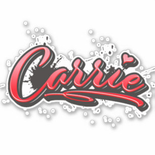 Carrie red Heart Graffiti Aufkleber Sticker