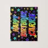 "CARRIE" Vorname, Spaß "GLÜCKLICHER GEBURTSTAG" Puzzle (Vertikal)