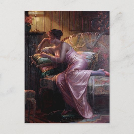 Carrier: Elegante Lady mit Mirror Postkarte (Vorderseite)