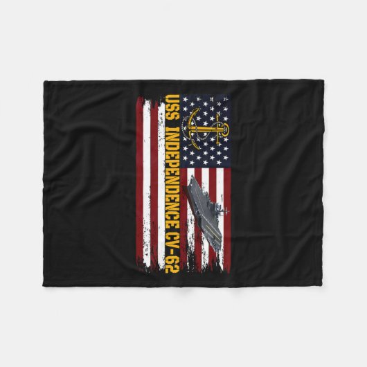 Carrier Uss Independence Cv-62 Veterans Day Vetera Fleecedecke (Vorderseite (Horizontal))