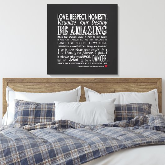 Carrie's Inspiration Dance Quotes 12x12 Leinwand (Insitu (Schlafzimmer))