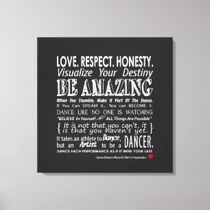 Carries Inspirational Tanz zitiert Leinwand 12x12