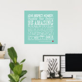 Carrie's Wall of Inspirational Dance Quotes- Aqua Poster (Heimbüro)